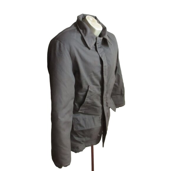 Vintage Men's Work Jacket Medium 1970's Heavy Quilt Lined Big Mac Blue Mechanic - Picture 2 of 14